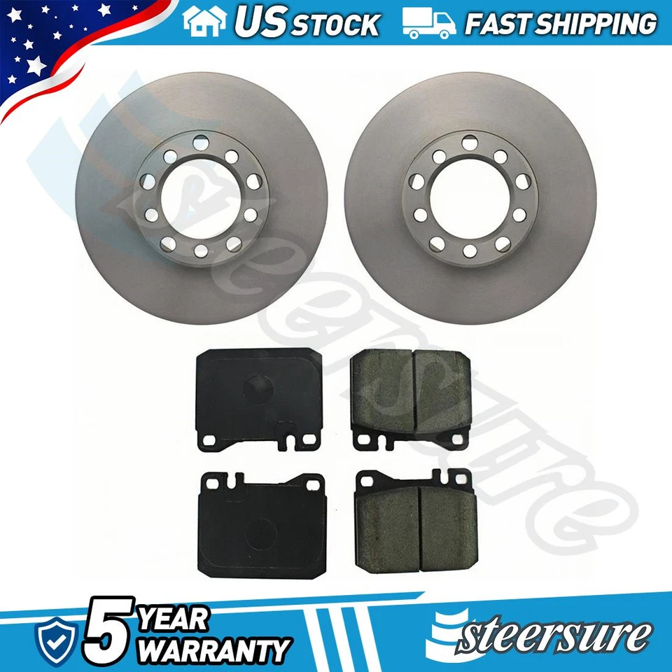 Kit de pastillas de freno delanteras y rotor para Mercedes-Benz 300D 1982 1983 1984 1985 3,0 L L5 Foto 1 de 1