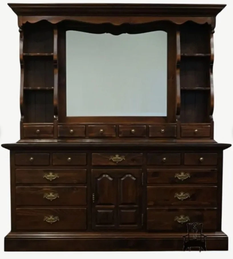 Cómoda ETHAN ALLEN Antigua Taberna de Pino 72" Triple Puerta con Espejo... Foto 1 de 1