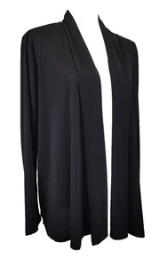 Black Cardigan Size Large NWT by Dana Buchman Long Sleeves, Open Front - Picture 1 of 20