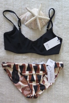 New Jets 10C-D Jetset Underwire Top & 10 Secret Garden Reversible Hipster Black - Image 1 of 4
