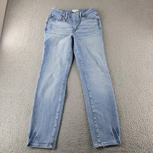 Good American Jeans Womens 6 Mid Rise Skinny Stretch Denim Light Wash - Picture 1 of 16