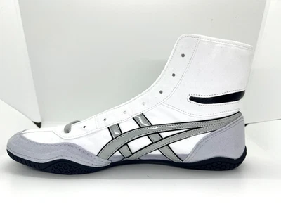 asics Boxing Wrestling Shoes White & Gray Gray Line 1083A001 NEW EX-EO TWR900 - Image 1 of 4