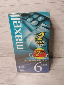 2 Pack Maxwell Vhs GX-Silver T-120 Blank Recording Video VCR Tapes New Sealed - Bild 1 von 5