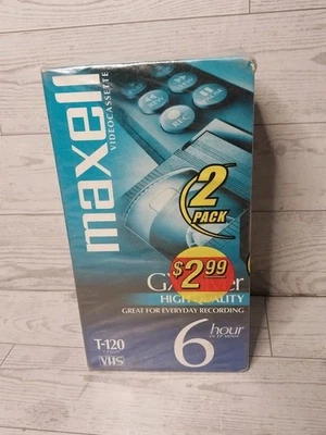 2 Pack Maxwell Vhs GX-Silver T-120 Blank Recording Video VCR Tapes New Sealed - Image 1 of 4
