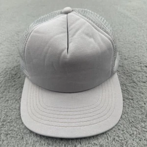 Vintage YoungAn 90s Gray Blank Mesh Trucker Hat Boys One Size Fits All Snapback - Picture 1 of 12