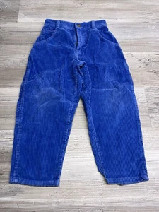 Vintage Corduroy Oshkosh B'Gosh Boys Carpenter Pants Size 4R Royal Blue Faded - Picture 1 of 11