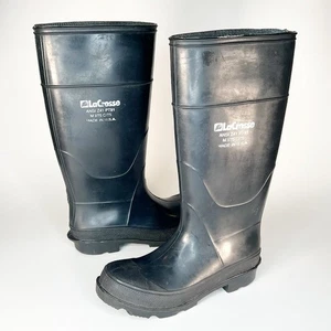 LaCrosse Black Rubber Steel Toe Safety Work Boots ANSI Z41 Women 7.5 / Men 6 - Picture 1 of 15