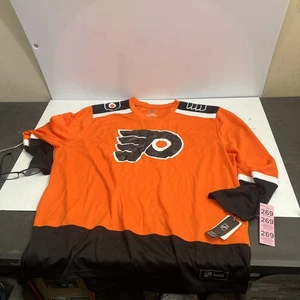 Mens Official, Philadelphia Flyers Orange NHL Hockey Jersey Long Sleeve Shirt Cl - Picture 1 of 13