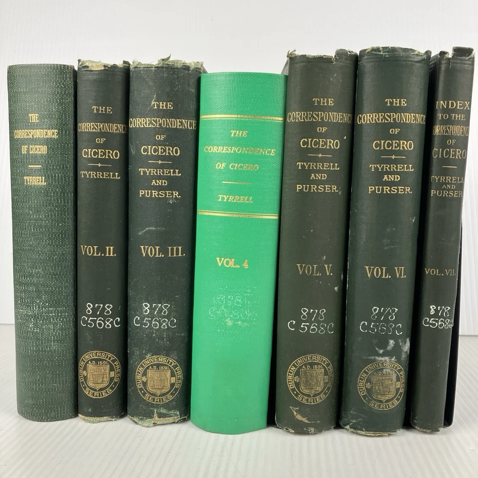 Correspondence of M Tullius Cicero 7 volumes Latin 1885 to 1901 Tyrrell HC - Image 1 of 4