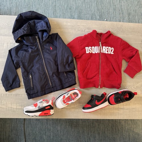 DSQUARED2 Set di (4) Dsqaured2 Ralph Lauren Nike 12 24 mesi giacca e scarpe bambino ragazzo