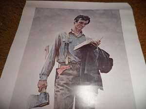 Vintage art Abraham Lincoln The Young Woodcutter by Norman Rockwell W5806 - Picture 1 of 4