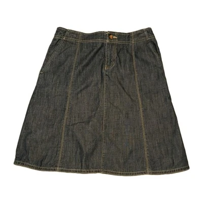 Eddie Bauer 裙子全新女式 8 码蓝色牛仔 A 字 Midi 特别染色 — 第 1/4 张图片