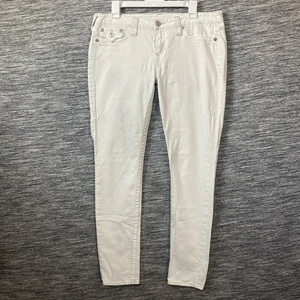 TRUE RELIGION Damen Skinny Jeans weiß leichte graue Nähte Gr. 33 - Bild 1 von 6