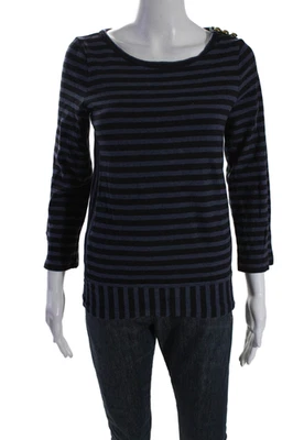 Marc By Marc Jacobs Womens Striped Sweater Blue Black Cotton Size Small - Image 1 of 4