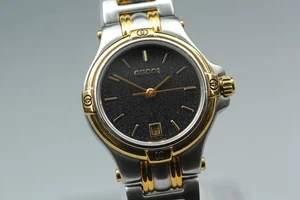 Vintage GUCCI 9040L Black Dial Quartz 26m Damenuhr Swiss Made (165mm) JAPAN - Bild 1 von 12