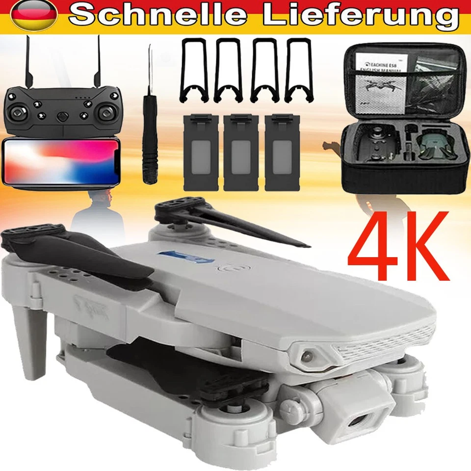 4K WiFi Drohne mit 2 Kameras - Automatische Rückkehrfunktion, Quadrocopter - Bild 1 von 4