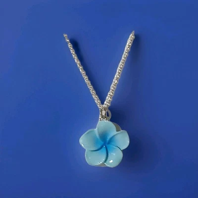 Collar Flor Hawaiana Azul Foto 1 de 4