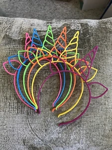 6 PIEZAS Diadema de unicornio niños niñas aro para el pelo fiesta fluorescente cumpleaños prendas para la cabeza - Imagen 1 de 7