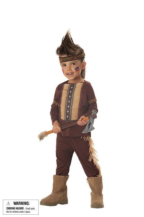 Disfraz 3 piezas Lil Nativo Indio Guerrero Niño Pequeño 3-4 Med 4-6 Grande Nuevo en Paquete Foto 1 de 1
