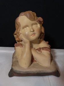 Skulptur Statuette Antik Aus Gips Büste Junges Frau Mädchen Schiefe - Bild 1 von 14