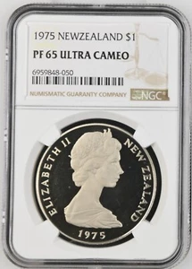 1975 New Zealand Dollar Proof NGC PF 65 Ultra Cameo - Picture 1 of 2