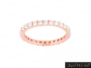 .35Ct Round Brilliant Cut Diamond Stackable Eternity Wedding Ring 18K Gold G SI1 - Picture 1 of 5