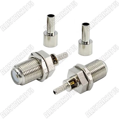 10Pcs F Type Female Bulkhead Nut Connector RG179 RG316 RG174 RG178 1.13mm Cable - Image 1 of 4