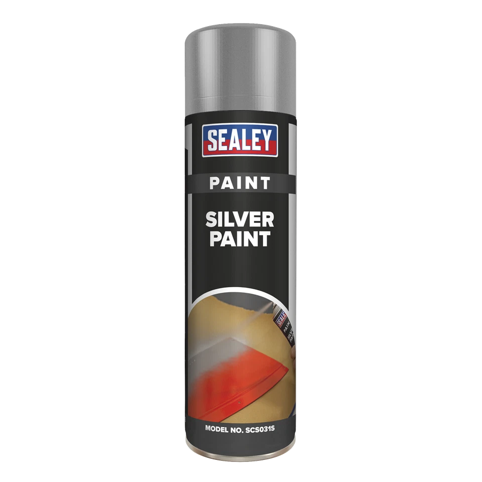 Argento Pittura 500ml - Sealey SCS031S Nuovo - Immagine 1 di 1