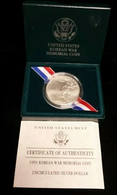 1991 D Korean War Memorial Commemorative Uncirculated Silver Dollar - Image 1 of 4