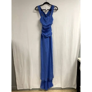 NICOLE MILLER NEW Silk Blend Open Back Long Formal Maxi Dress Sleeveless Size 6 - Picture 1 of 12