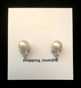 Kate Spade new york Silver Plated Bright Ideas Triangle Pearl Stud Earrings 