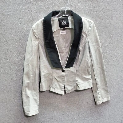 Blazer Rock & Republic Mujer 8 Gris Denim Imperio Contraste Solapa Recortada Foto 1 de 4