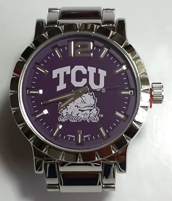 New TCU Horned Frogs Mens Watch, Bracelet, Metal, With Free Battery - Image 1 of 3