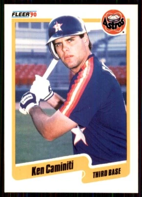 1990 Fleer Printed in Canada Ken Caminiti Houston Astros #225 - Image 1 of 2