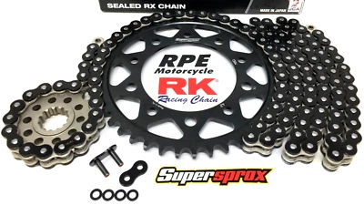 BLACK 2015-2024 Yamaha R1 RK MAX-Z 525 X-Ring Racing Chain and SS Sprocket Kit - Image 1 of 4