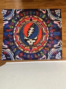 Grateful Dead Trippy Psychedelic Tapestry Lightning Bolt Skull Head By Society6 - Picture 1 of 2