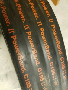 Cinturón de banda de alimentación Gates Hi-Power II 4/C195 4 bandas nuevo stock antiguo - Imagen 1 de 5