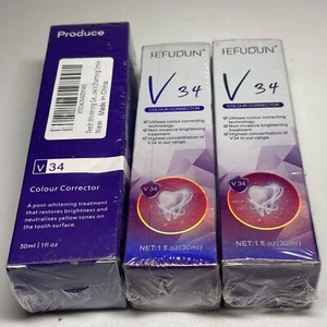 V34 Color Corrector Purple Toothpaste Teeth Whitening Remove Plaque Fresh Breath - Picture 1 of 5