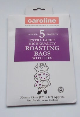 Caroline Extra Large Roasting Bags Pack Of 5 Oven Cooking Bags With Ties 43cm