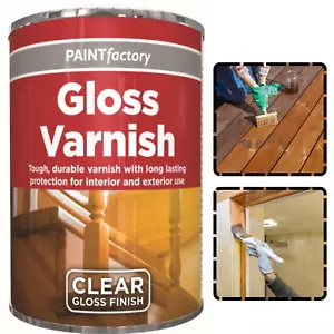 Clear Gloss Varnish Tin Paint 300ml Quick Drying Paint for Wood, Metal, Plastic - Picture 1 of 5