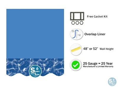 Revestimientos superpuestos para piscina redondos calibre 25 SmartLine Swirl Bottom con junta Foto 1 de 4