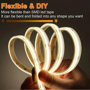 IP68 Waterproof COB Strip LED Light Bar 24V Flexible High Density LED Tape - Picture 1 of 22