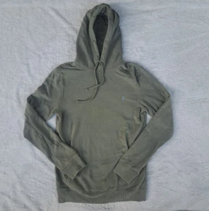 AllSaints Hoodie Mens XS OTH Raven Long Sleeve Green Logo Pockets Comfort - Picture 1 of 12