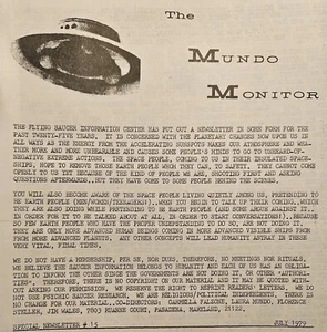 The Mundo Monitor~ 1979 by Laura Mundo, UFO Newletters Rare Vintage & Original! - Imagen 1 de 7