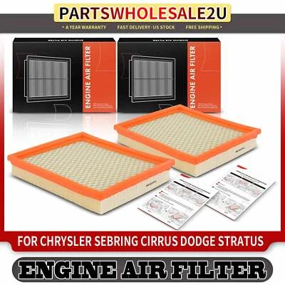 Filtro de aire del motor 2 piezas para Dodge Stratus 1995-2000 Chrysler Sebring 1996-2000 Foto 1 de 4