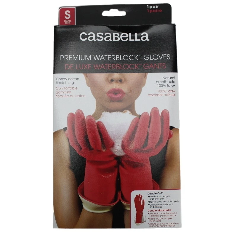Casabella Water Block Premium Gloves Small Pink. 1 Pair