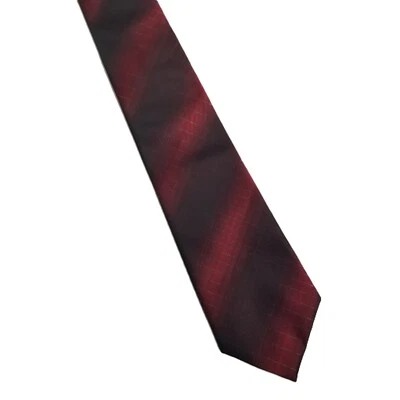 Corbata a Cuadros J Ferrar Borgoña Diagonal Hilo Metálico Plateado Negocios Formal Foto 1 de 4