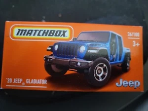 2021 Matchbox Power Grabs #36 '20 Jeep® Gladiator HYDRO BLUE PEARL / MIB - Picture 1 of 3