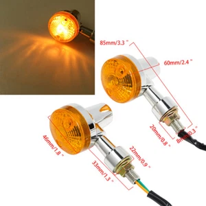 2X Motorcycle Blinker Turn Signal Indicators Light Amber Fit For Harley For BMW - Picture 1 of 12