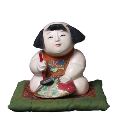 Antique Japanese Good Luck Gosho Doll with Clam Shell - Image 1 of 4